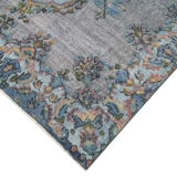Handmade Hi-Low Pile Oriental 1980s 167 cm x 285 cm Blue Rug