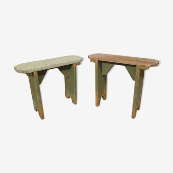 Pair of green stools