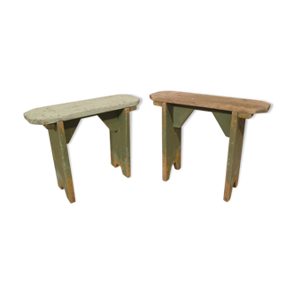 Pair of green stools