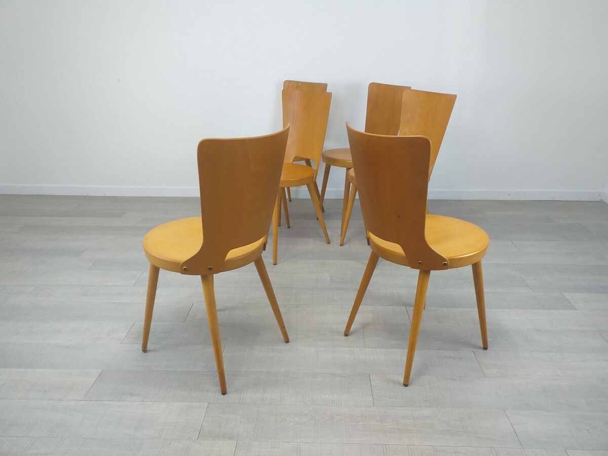 Chaises bistrot brasserie Baumann modèle Dove vintage années 50