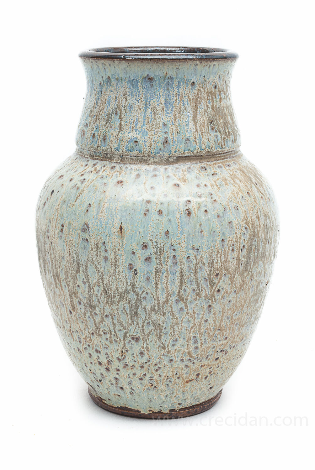 Enamelled sandstone vase