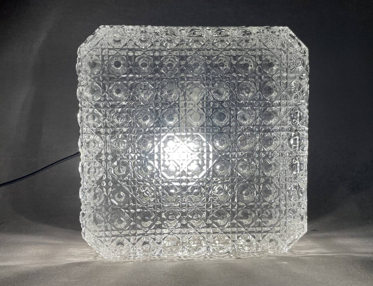 Square glass flush mount light ceiling or wall