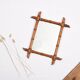 Old turned wooden mirror, bamboo imitation