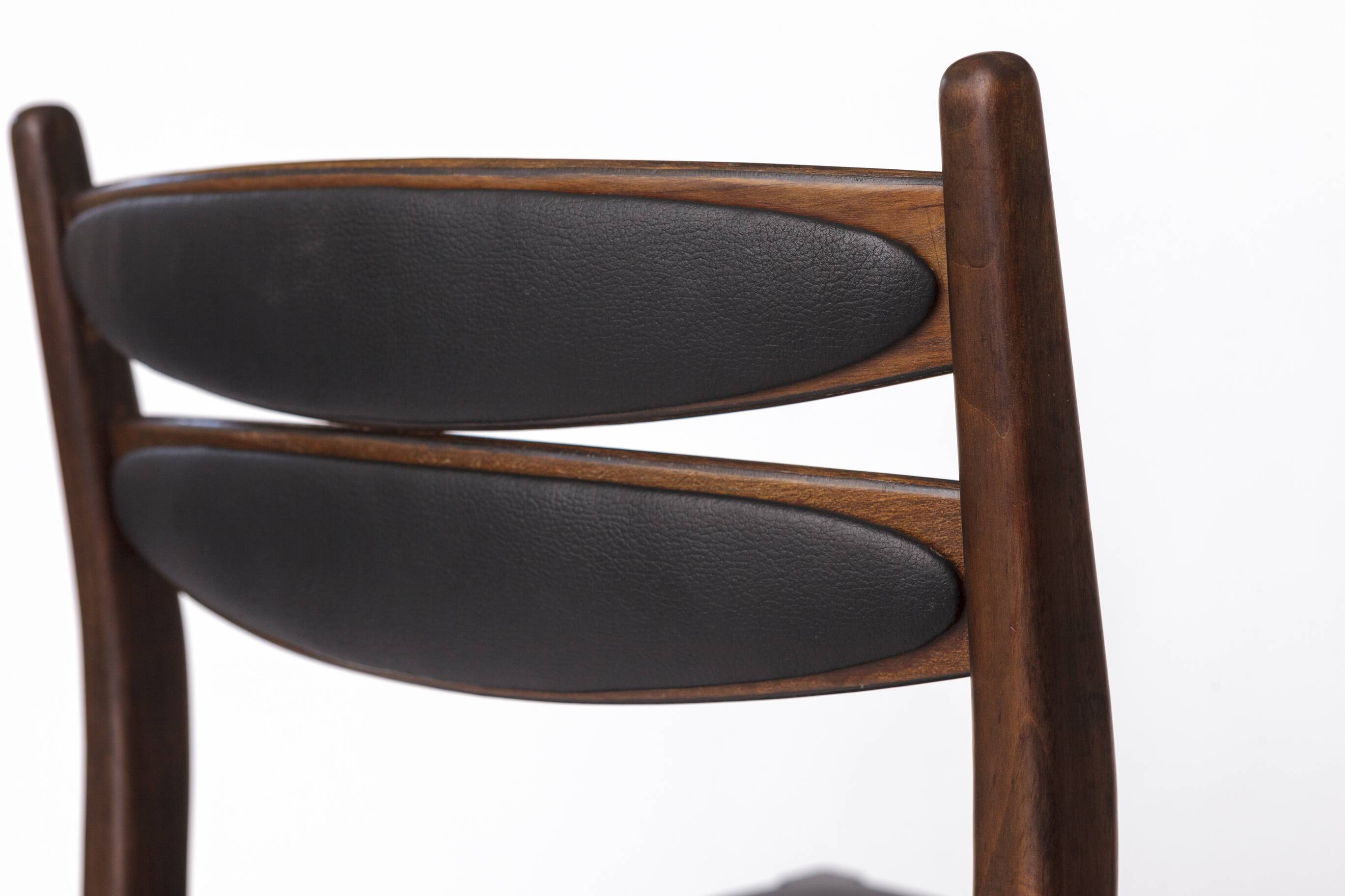 Set of 4 Vintage Teak Dining Chairs, 1960s German Mid-Century Modern, Black