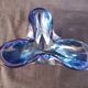 Trilobed ashtray in blue crystal