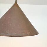 Brutalist suspension, hammered copper, E.S Horn Aalestrup Denmark, 1950-60