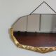 Miroir biseauté art déco dorée 65x38cm