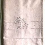Antique linen and cotton towel dyed in soft pink