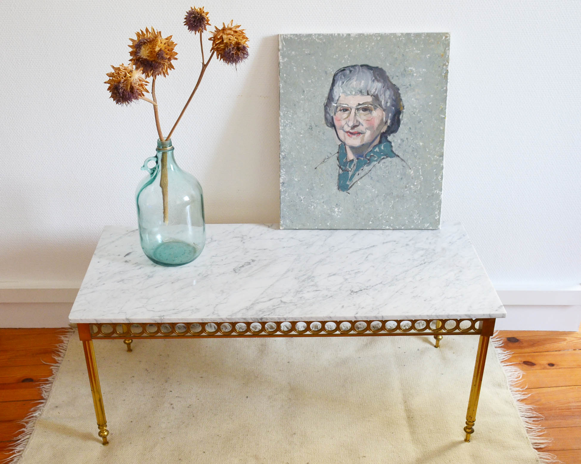 1960s white marble coffee table