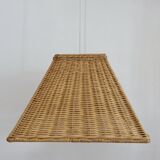 Large 1970s rattan pendant light