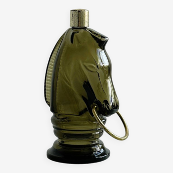 Horse perfume bottle in smoked glass.