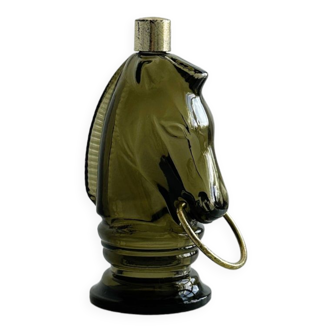 Horse perfume bottle in smoked glass.
