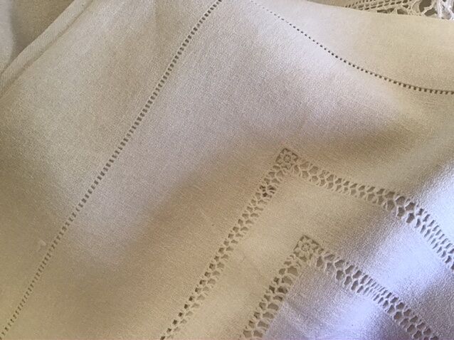 Embroidered linen tablecloth, BS, 3m50 x 2m