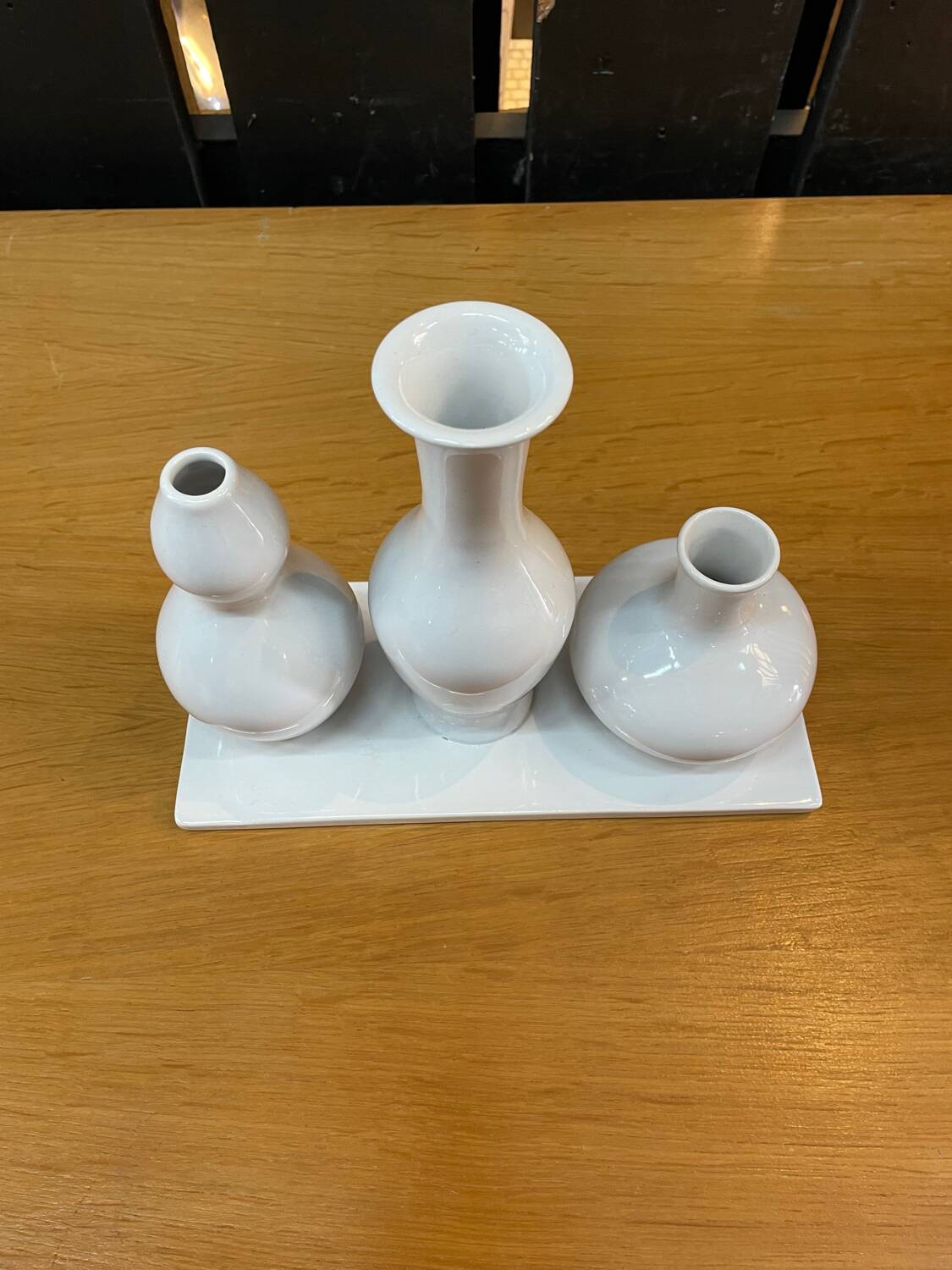 Silea white ceramic trio
