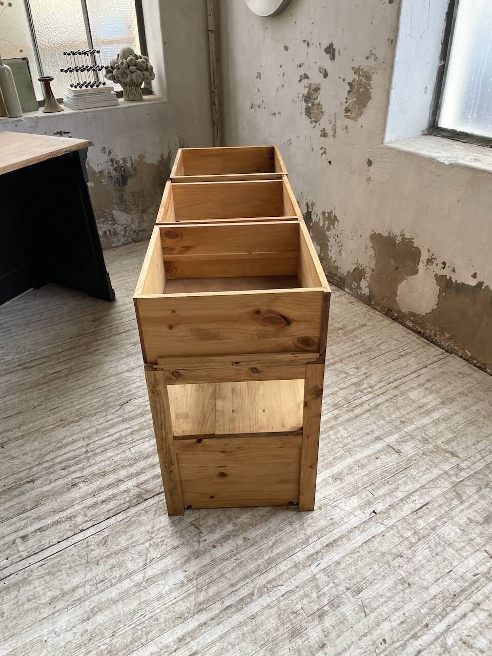 2m pine counter or central island with storage