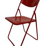 Vintage TED Folding Chair Design by Niels Gammelgaard 1980s Ikea in Red