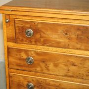Vintage walnut commode with sliding top in Butler style.