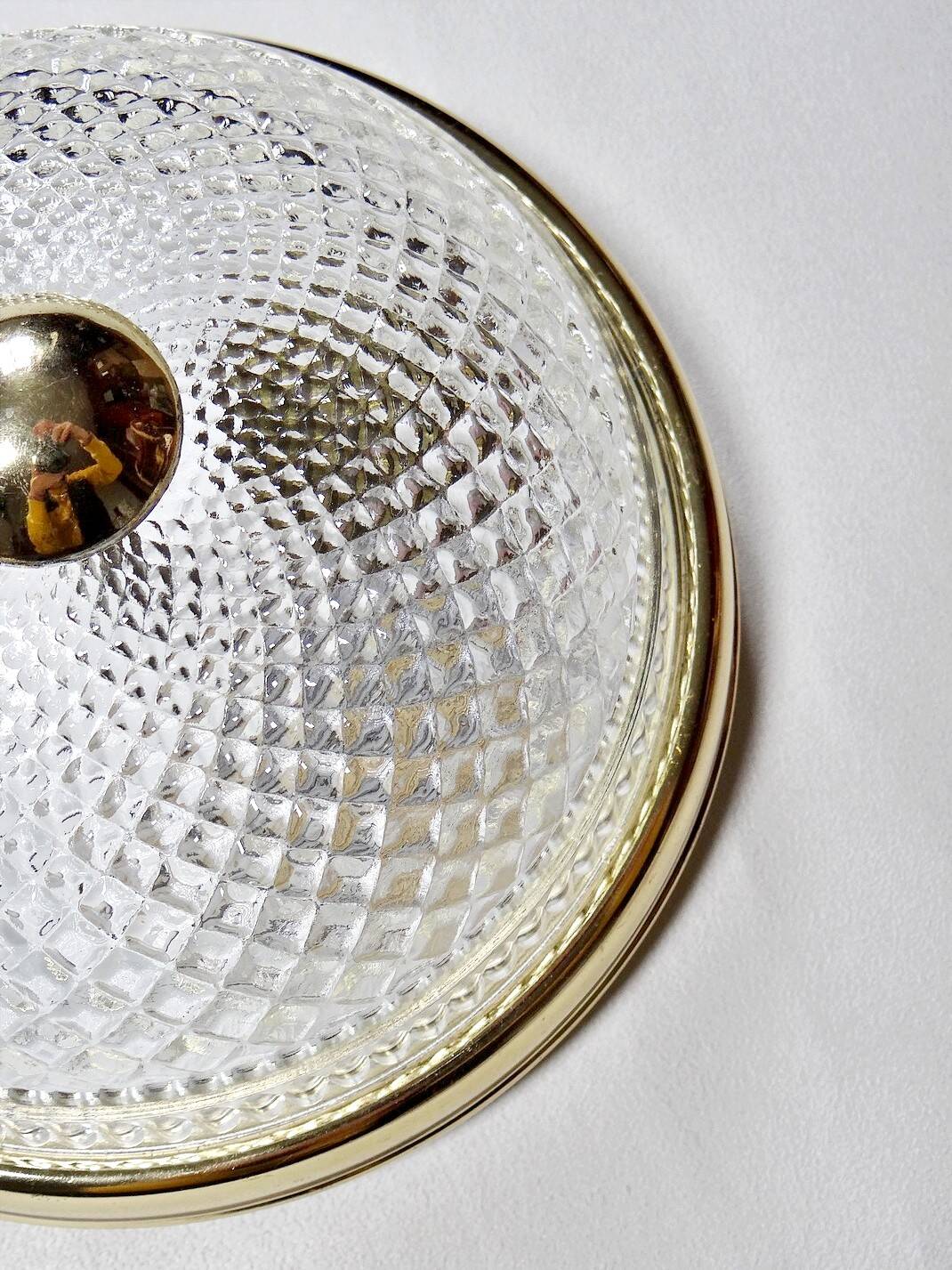 Vintage glass and gold metal globe ceiling light