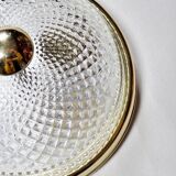 Vintage glass and gold metal globe ceiling light