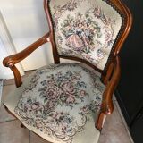 Fauteuil ancien merisier