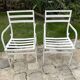 Paire de fauteuils de jardin en aluminium laqué blanc  -  HUGONET