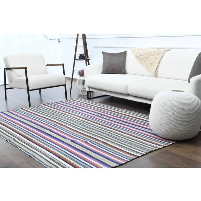 1970s Vintage Turkish Oushak Handmade Wool Cotton Purple Area Rug 171x238