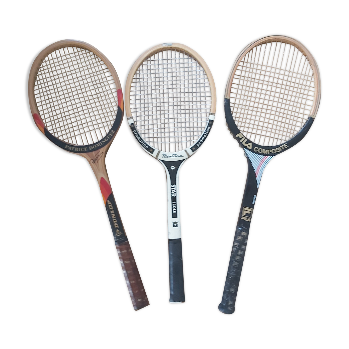 Série de 3 raquettes de tennis vintage