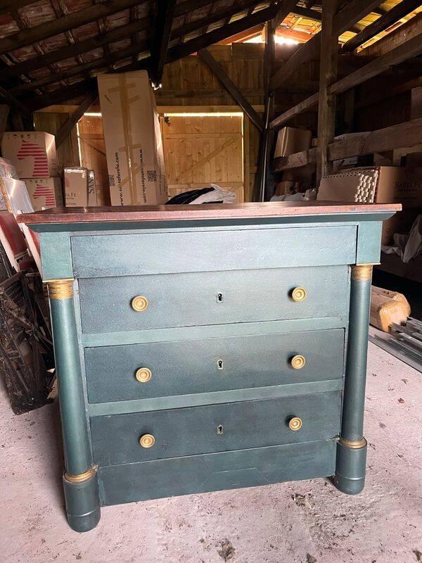 Commode vintage style empire rénovée