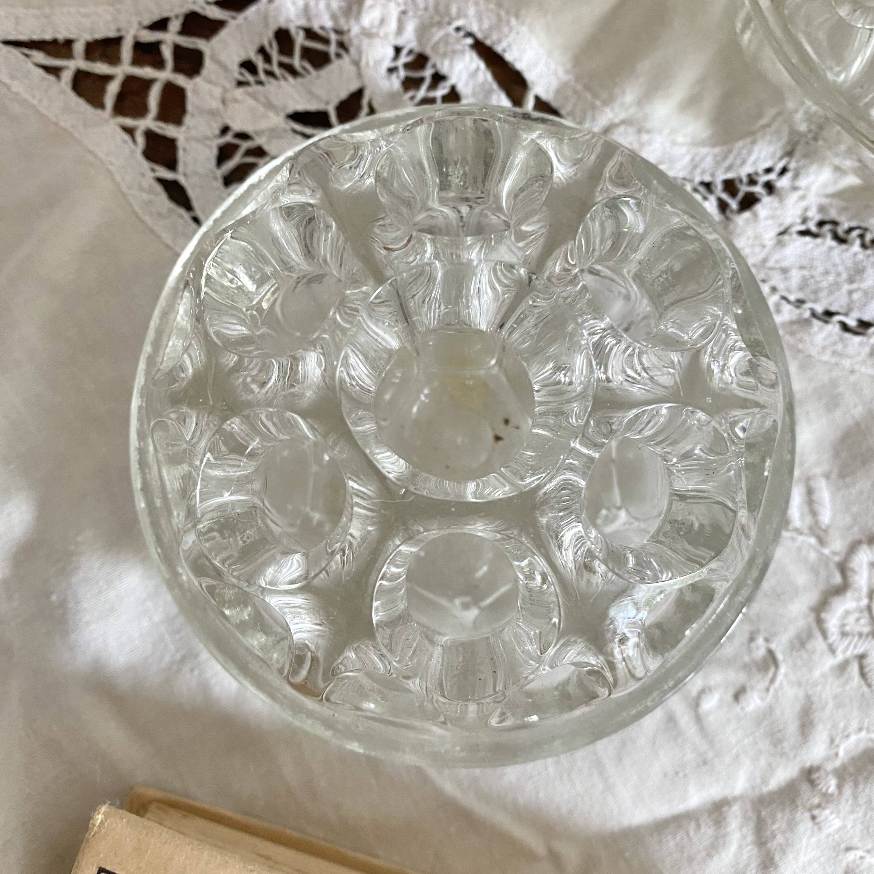 Molded glass flower picks