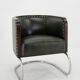 Bauhaus Tubular Armchair in Green Leather,  1930s, Restored