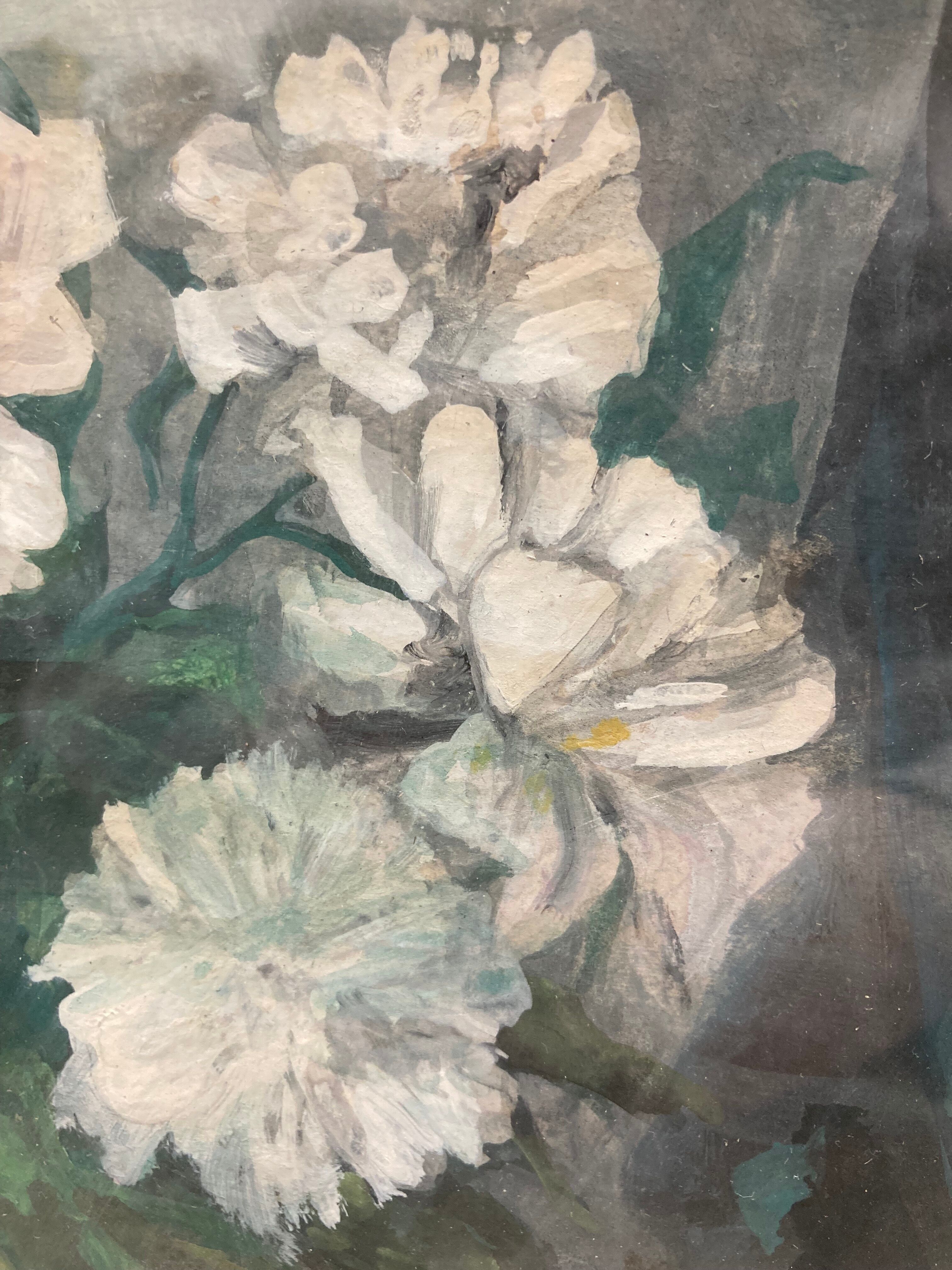 Vintage gouache painting