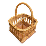 Vintage rattan bottle holder