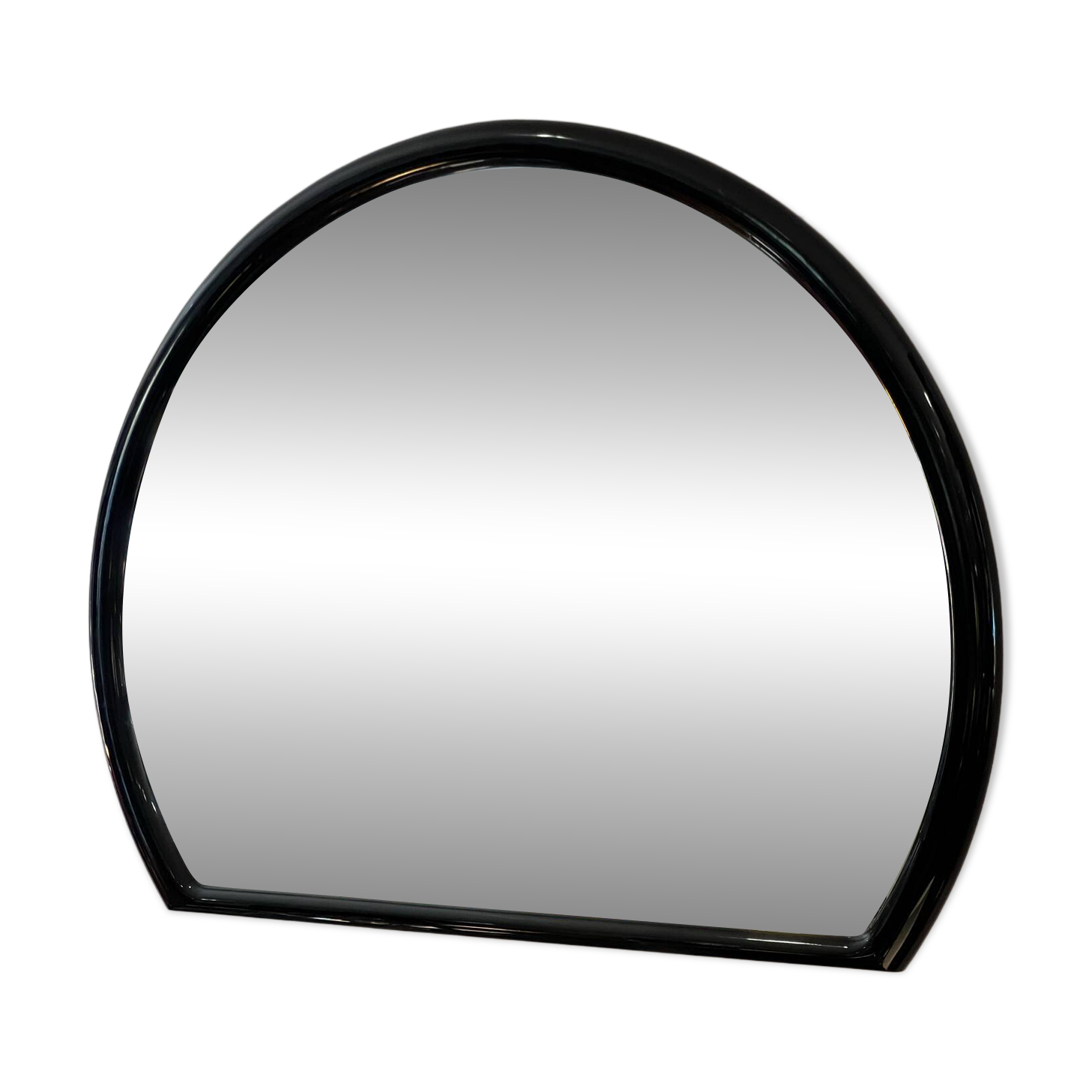Large black lacquered mirror in 80s style