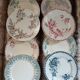 12 antique flat plates in ironstone
