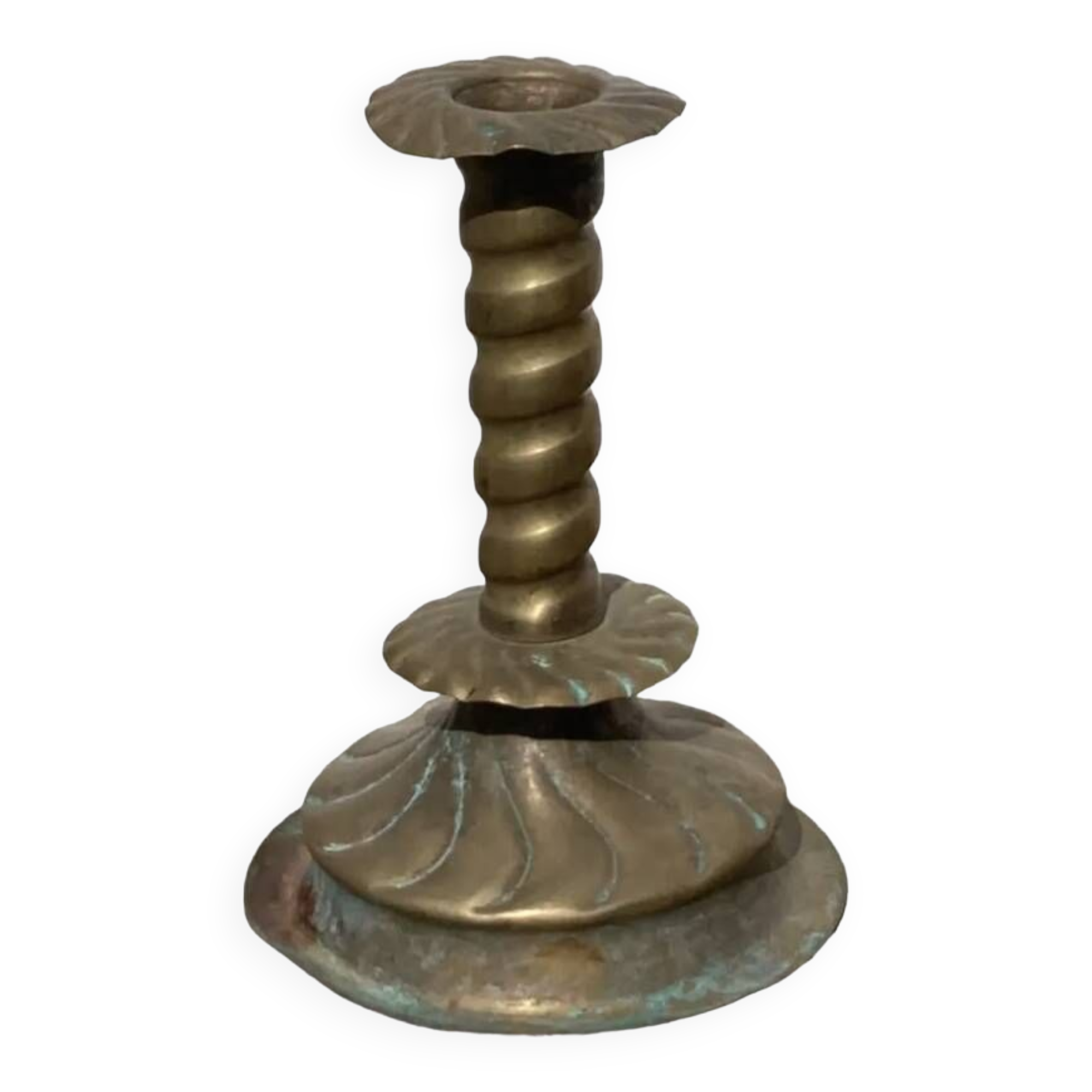 Berber candle holder in gilded brass