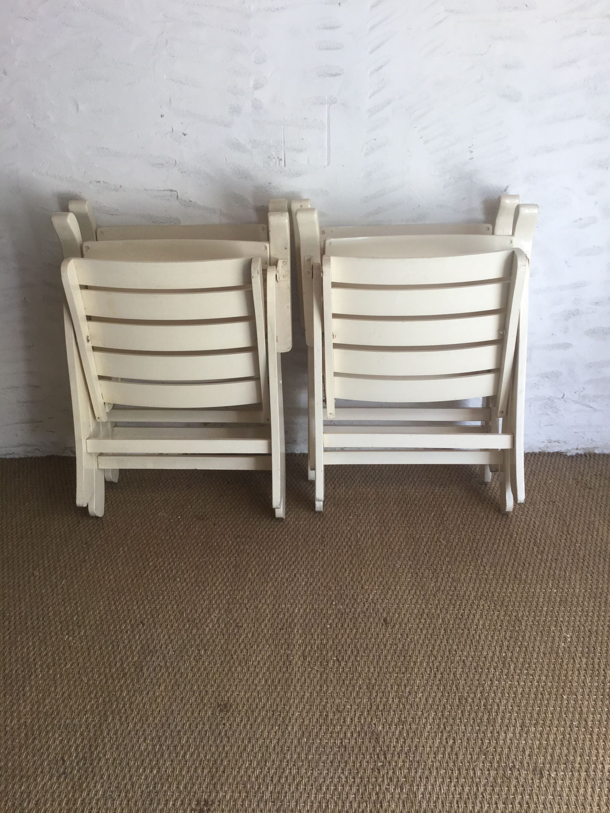 4 vintage folding garden armchairs