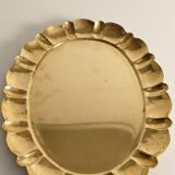 Hollywood Regency Large Oval Brass Tray by Firma Lars Holmström, Sweden 1940's