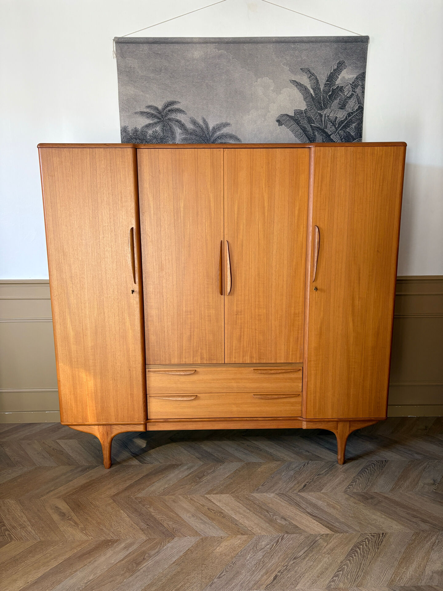 Vintage teak wardrobe