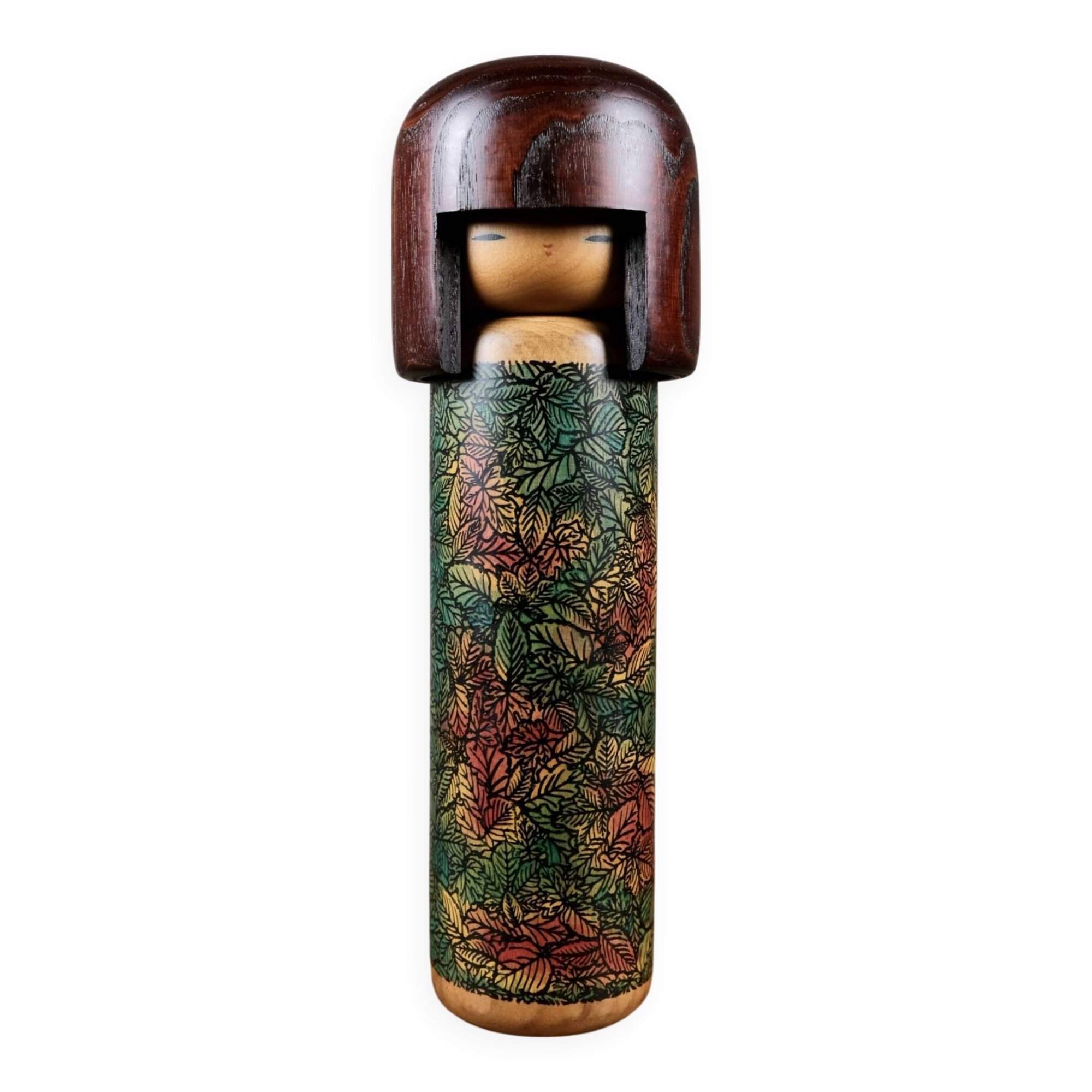 Leaf kokeshi, by Usaburo, Japan, 1970s