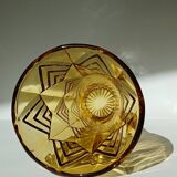 Amber yellow glass vase