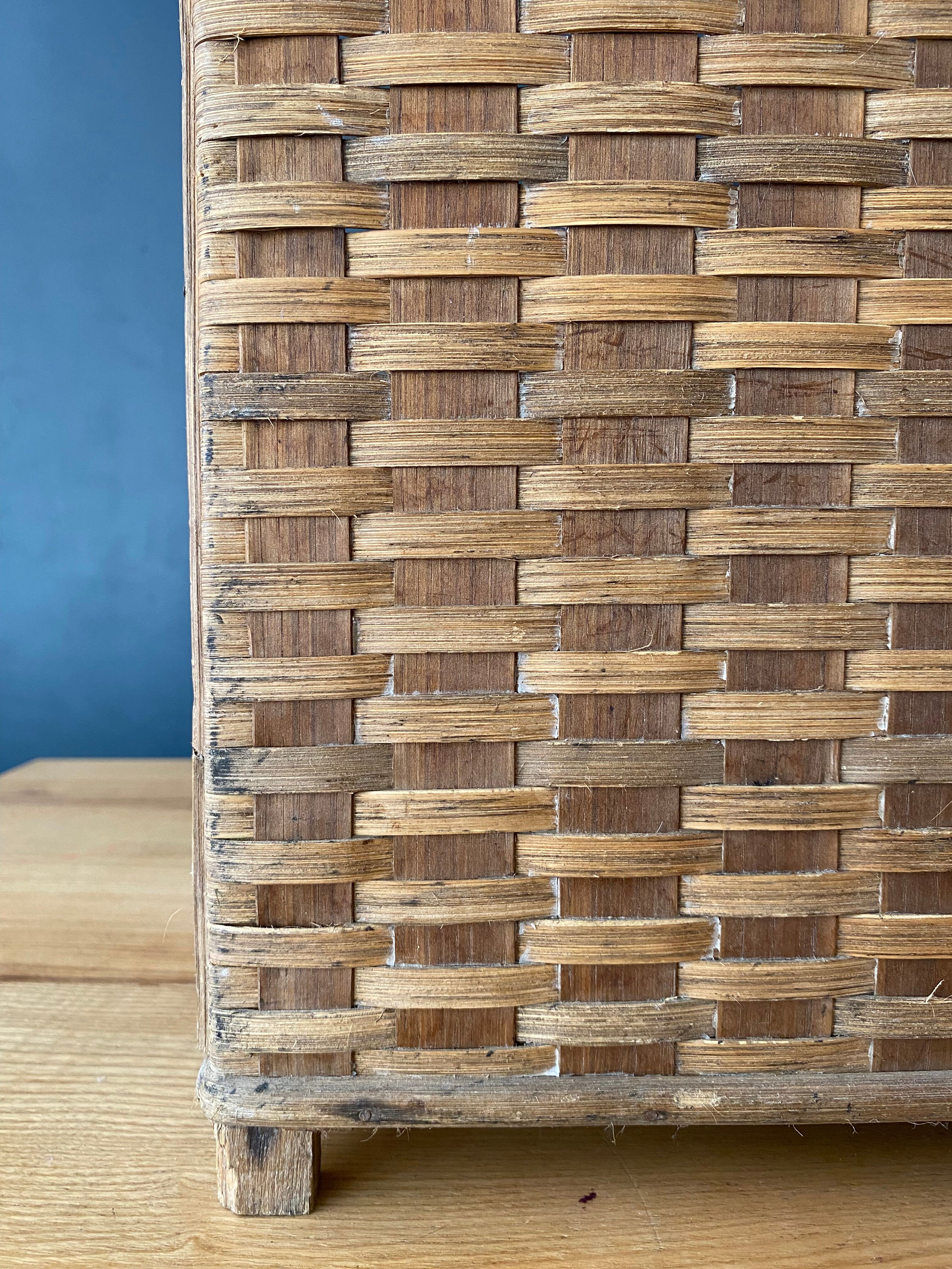 Vintage wooden log basket