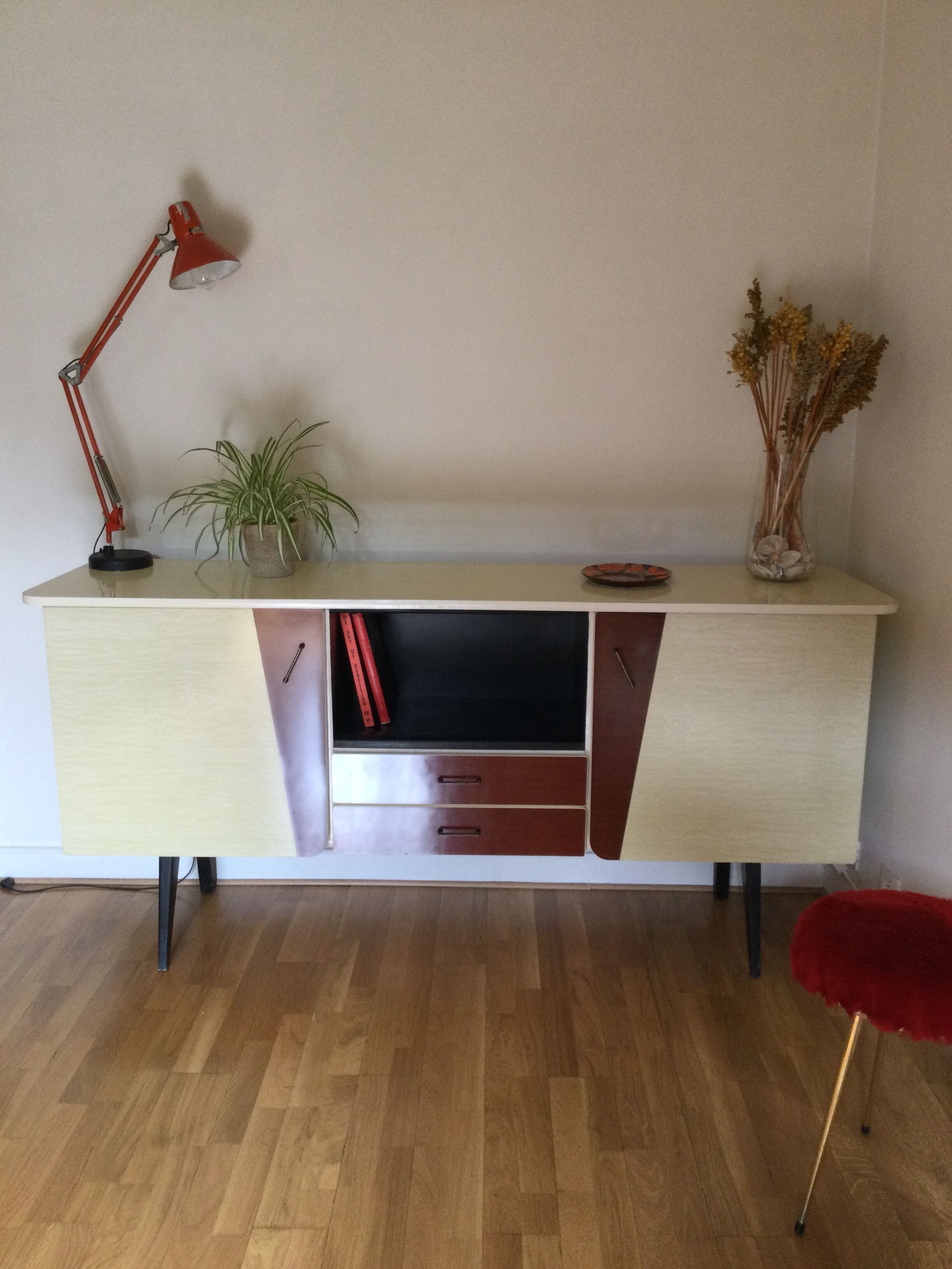 Enfilade vintage bois et formica