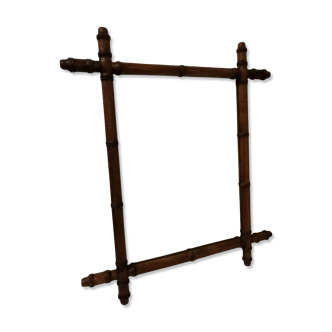 Miroir en bois imitation bambou