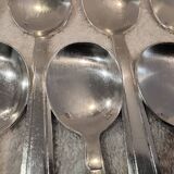 12 silver-plated metal ice scoops, Art Deco style, silversmith SOH
