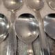 12 silver-plated metal ice scoops, Art Deco style, silversmith SOH