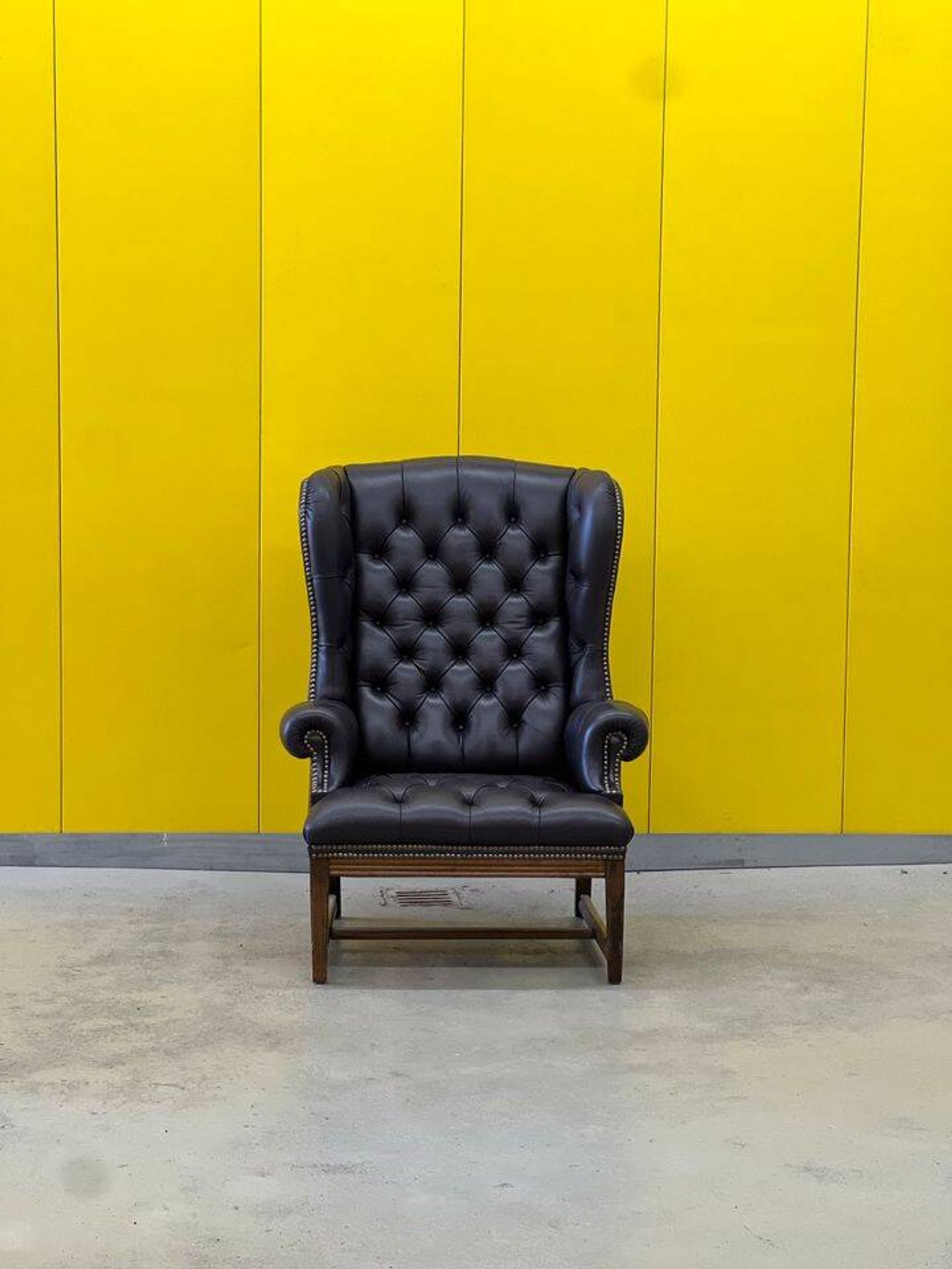 Vintage Tufted Leather Chesterfield Style Wing Back Chair (Price is For One Chair)