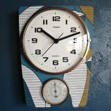 Vintage silent wall clock thermometer "Hangarter"