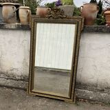Large antique gilt mirror with scroll and shell decoration, 144 cm