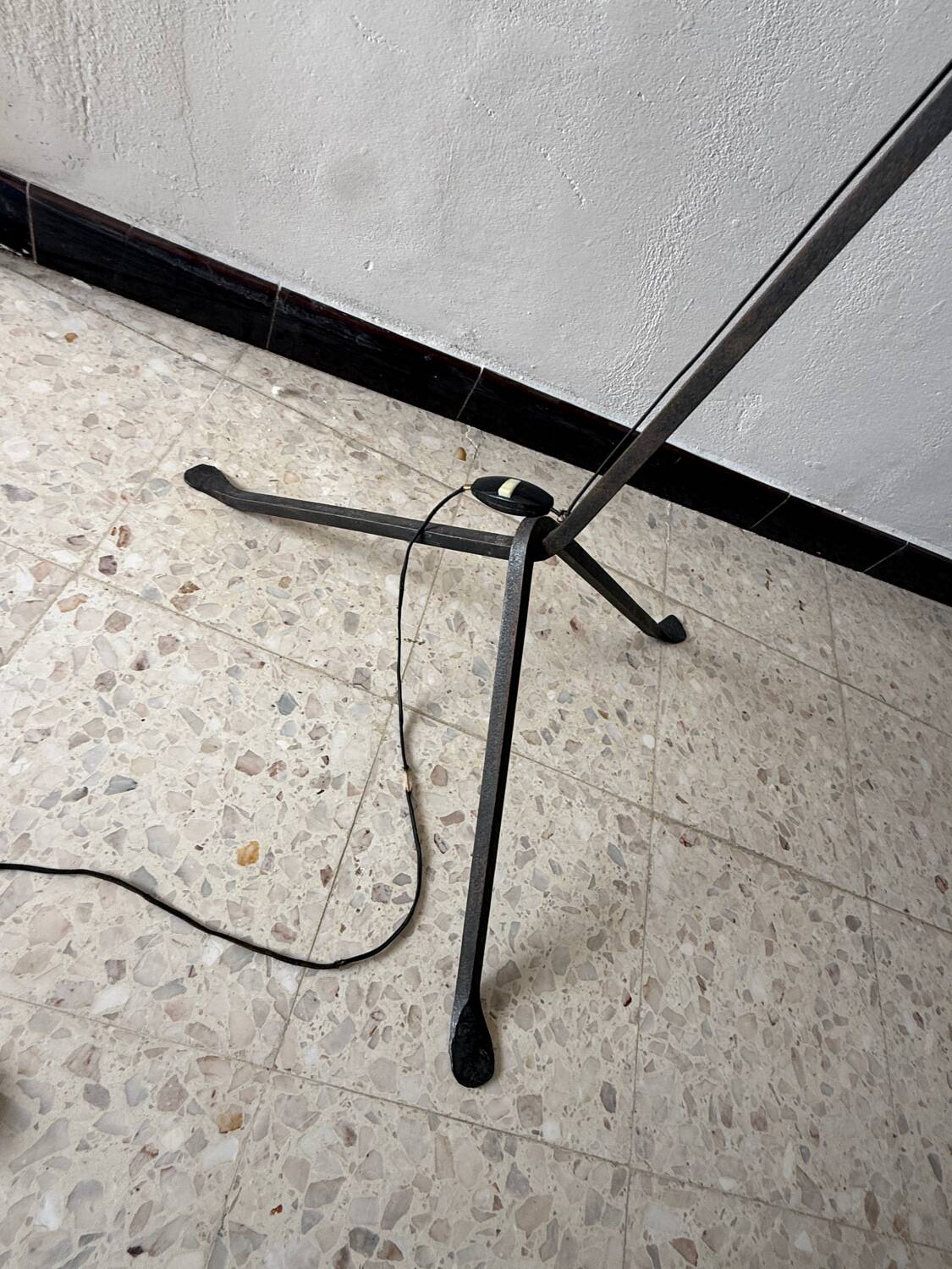 Wrought iron floor lamp from the 1950s