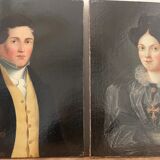 Duo portraits of a young couple painting on oil